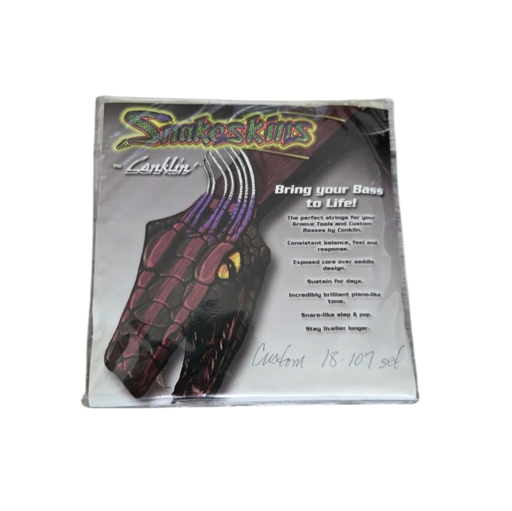 Conklin Snakeskins Bass Strings Custom 18–107 Set Stainless Steel‎ USA VTG NEW
